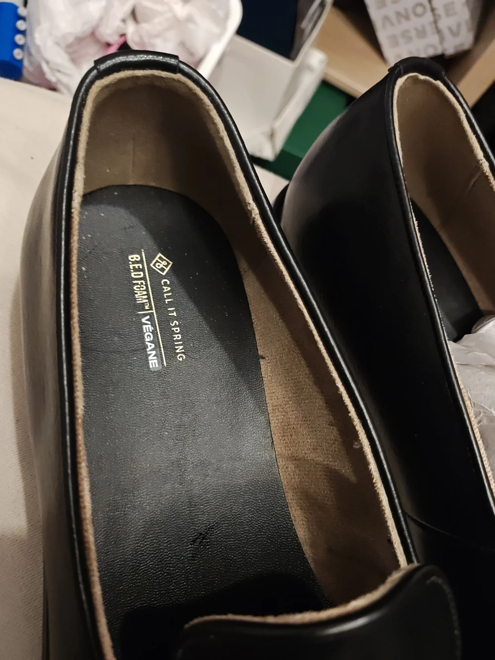 Call It Spring Black Leather Slip-On Men’s Loafers 13